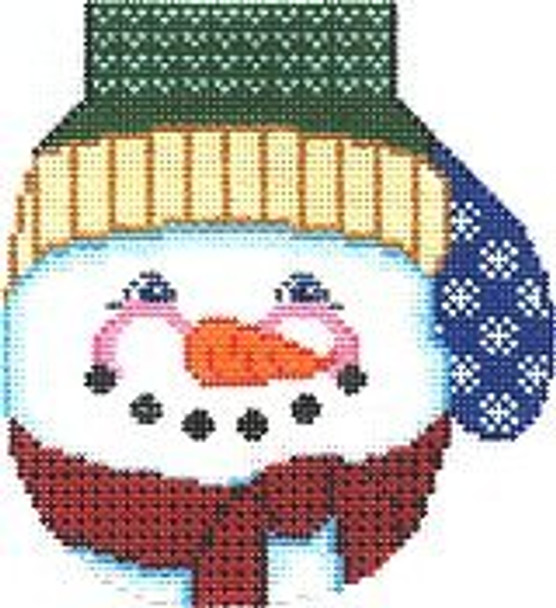 PP580BJ Snowman’s face MITTEN 4 ½” tall 18 Mesh Painted Pony Designs!