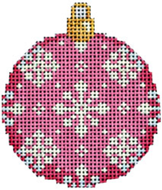 CT-1487P Snowflake Mini Ball Orna./Pink 2.25x2.5 18 Mesh Associated Talents 