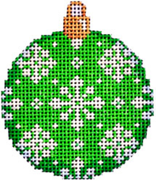 CT-1487G Snowflake Mini Ball Orna./Green 2.25x2.5 18 Mesh Associated Talents 