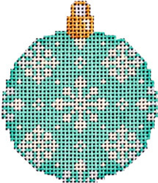CT-1487A Snowflake Mini Ball Orna./Aqua 2.25x2.5 18 Mesh Associated Talents 