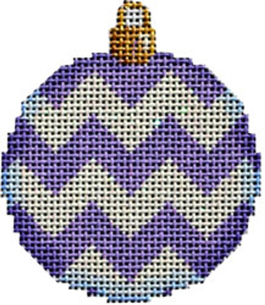 CT-1482U Purple Chevron Mini Ball Orna. 2.25x2.5 18 Mesh Associated Talents 