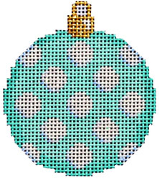 CT-1481A Aqua Coin Dot Mini Ball Ornament  2.25x2.5 18 Mesh Associated Talents 