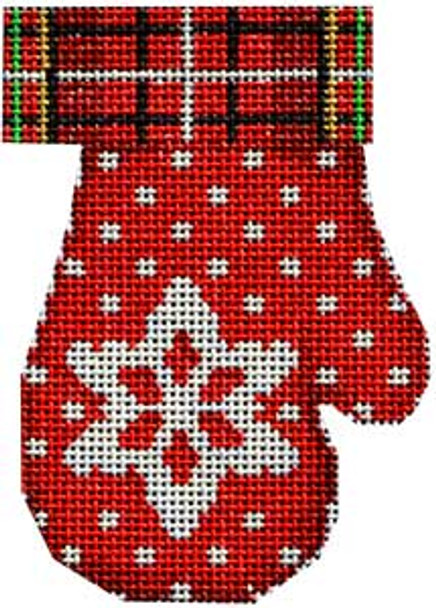 CT-1874 Plaid Cuff/Snowflake on Red Mitten Associated Talents 