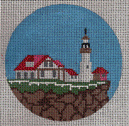 (PPD) PP874DJ Maine (Portland Head light house) 18 Mesh  4” ROUND Painted Pony Designs