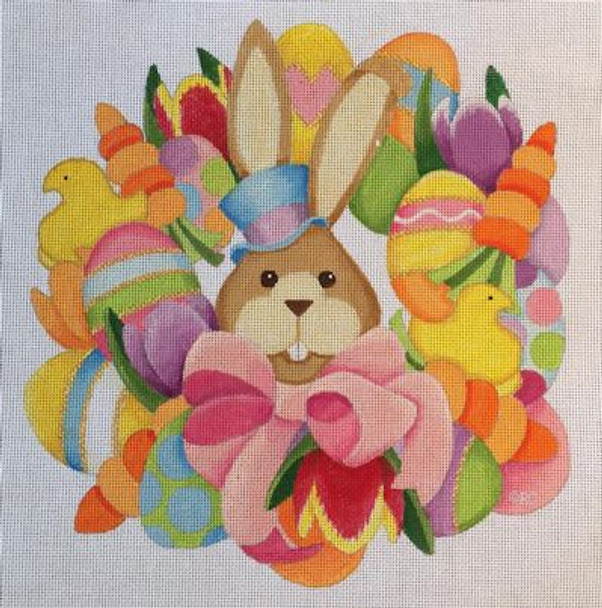 HO1406 Raymond Crawford Designs EASTER WREATH, 10 x 10, 18 Mesh