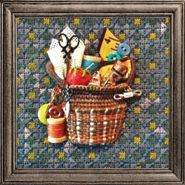 Basket KCB06-18 Tiny Stitching Basket 7" x 7", 18 Mesh KELLY CLARK STUDIO, LLC