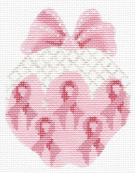 KCN1713 Pink Ribbon Apple 3.15"w x 4.25"h 18 Mesh KELLY CLARK STUDIO, LLC