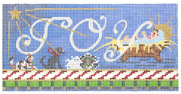 Holiday Saying KCA9011 Petite Joy Nativity  7" x 3.5" 18 Mesh KELLY CLARK STUDIO, LLC