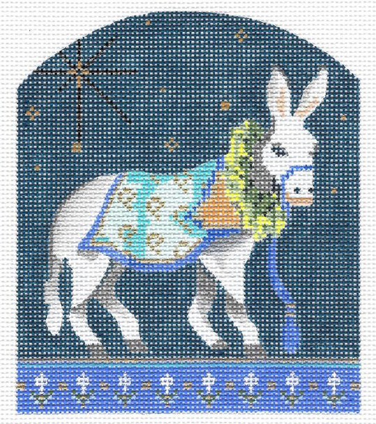 Nativity KAH28-18 The Petite Donkey 4.25"w x 5"h 18 Mesh With Stitch Guide KELLY CLARK STUDIO, LLC