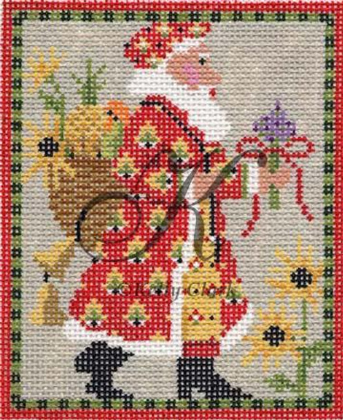 Santa  KCN110 Provence 5"w x 6.5"h 13 Mesh With Stitch Guide KELLY CLARK STUDIO, LLC