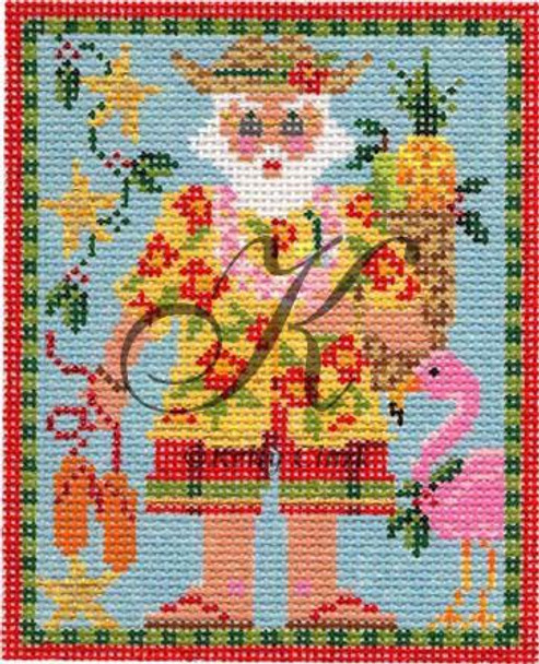 Santa KCN1315 Tropical Claus 3.75" x 4.5", 18 Mesh KELLY CLARK STUDIO, LLC