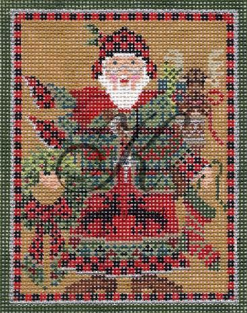 KCN1327 Mini Lodge Santa 3.75" x 4.5", 18 Mesh KELLY CLARK STUDIO, LLC