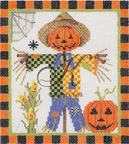 KCN92-18 Mister Scarecrow 5"2 x 5.75"h 18  Mesh With With Stitch Guide KELLY CLARK STUDIO, LLC