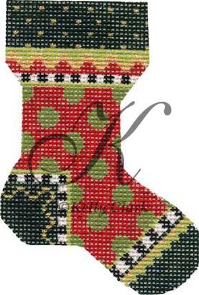 KCN710 Red Polka Dot Micro Sock 2.75" x 4", 18 Mesh KELLY CLARK STUDIO, LLC