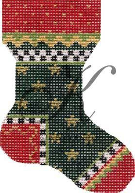 Ornament KCN78 Forest Star Micro Sock 2.75" x 4", 18 Mesh KELLY CLARK STUDIO, LLC
