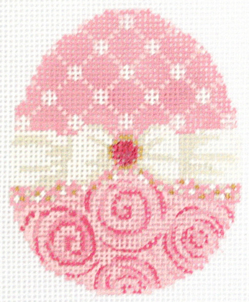 KEA13-18 Cotton Candy Ribbon Egg 2.5" x 3.25", 18 Mesh With Stitch Guide And Kit: Includes wire, beads, felt, suede and other embellishments – no threadsKELLY CLARK STUDIO, LLC