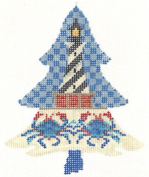 KCNT40-18 Coastal Lighthouse Tree 3.75" x 4.5" 18 Mesh KELLY CLARK STUDIO, LLC