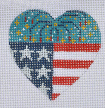 CH-227 Fireworks Heart 3 x 3 18 Mesh CH Designs