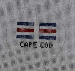 NTO25  3" Round  Signal Flags Cape Cod 18 Mesh Kristine Kingston Needlepoint Designs