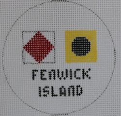 NTO31  3" Round Signal Flags Fenwick Island 18 Mesh Kristine Kingston Needlepoint Designs