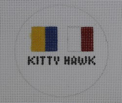 NTO34  3" Round Signal Flags Signal Flags Kitty Hawk 18 Mesh Kristine Kingston Needlepoint Designs