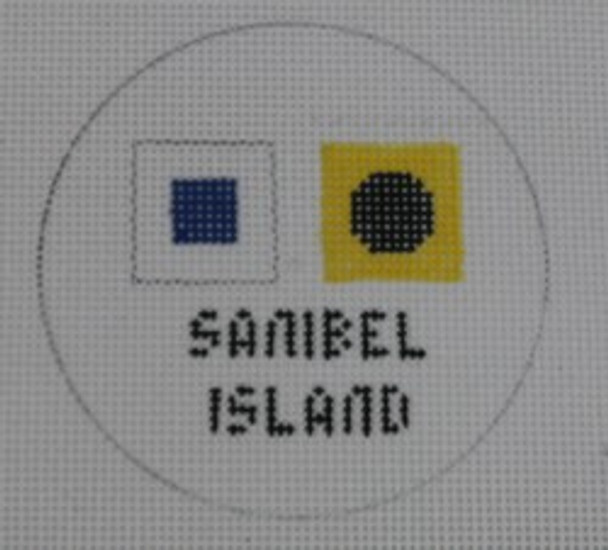 NTO46 3" Round 18 Mesh Kristine Kingston Needlepoint Designs Signal Flags Sanibel Island