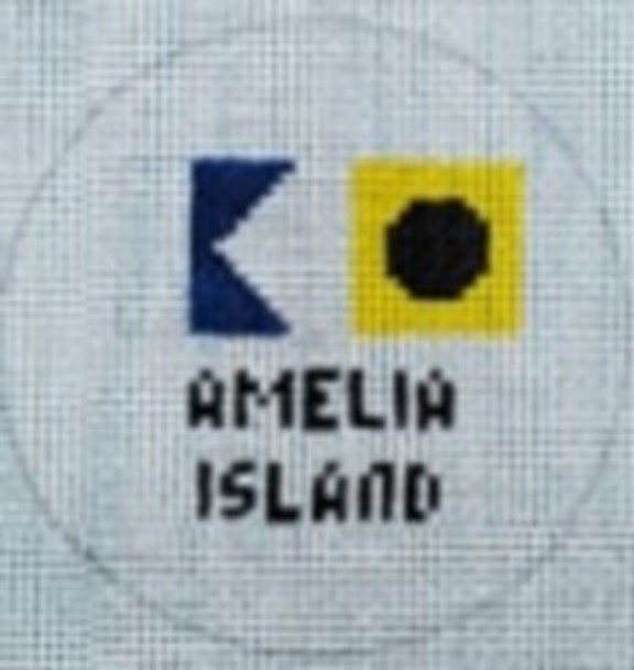 NTO43 3" Round 18 Mesh Kristine Kingston Needlepoint Designs Signal Flags Amelia Island