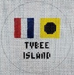 NTO42 3" Round 18 Mesh Kristine Kingston Needlepoint Designs Signal Flags Tybee Island