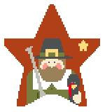 ST500 Pilgrim Man in Star 4 x 4 18 Mesh Kathy Schenkel Designs