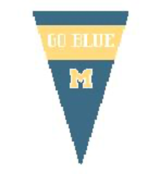 PE110 U of Michigan Pennant 4 x 6 Kathy Schenkel Designs