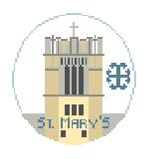BT654 St. Mary's Notre Dame 4" diameter 18 Mesh Kathy Schenkel Designs