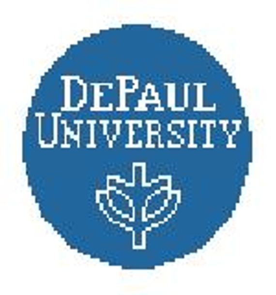 BT355 DePaul University, Chicago 4" diameter 18 Mesh Kathy Schenkel Designs