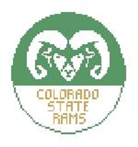 BT350 Colorado State Rams 4" diameter 18 Mesh  Kathy Schenkel Designs