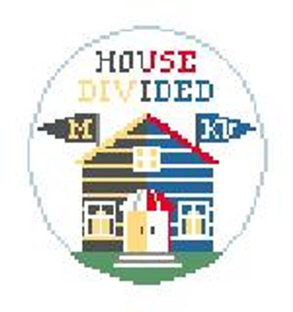 BT271H House Divided Uof Missouri/KU Kathy Schenkel Designs 4 dia 18 Mesh
