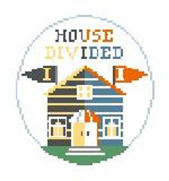BT271F House Divided/Iowa and U of Illi  Kathy Schenkel Designs 4 dia 18 Mesh