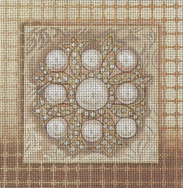 111e Bling Square 5 White pearls 6x6 18 Mesh Lani Enterprises