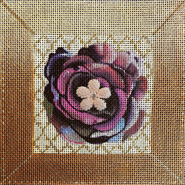 Bling Floral  114e Purple Bling Square 5x5 18 Mesh Lani Enterprises