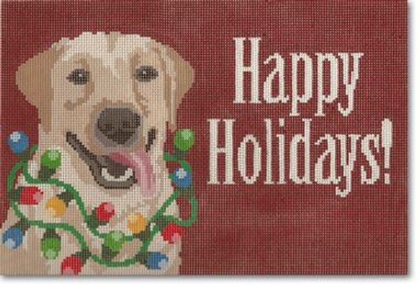 LRE-PL18 Happy Holidays w/ Dog  12 x 8 13 Mesh Liora Manne CBK Designs