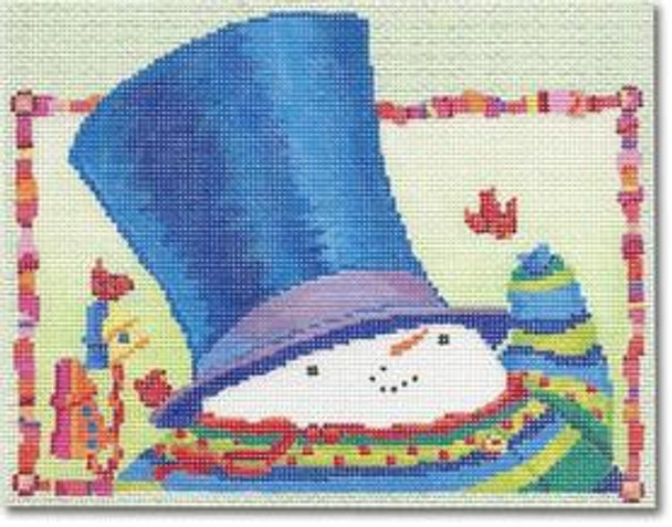 MN-PL 22 Snowman w/Hat 7 x 5.5  18 Mesh Michele Noiset 