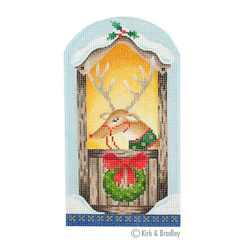 KB 1213 North Pole- Reindeer 6.25" x 3.5" 18 Mesh Kirk And Bradley Designs