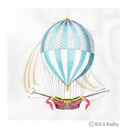 KB 1270 Hot Air Balloon- Large- Blue 18" x 18.5" 13 Mesh Kirk And Bradley Designs