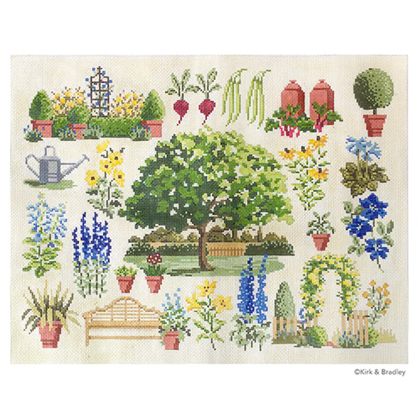 KB 1666 - Chelsea Artist's Garden 17.5" x 13.75" 13 Mesh Kirk And Bradley Designs