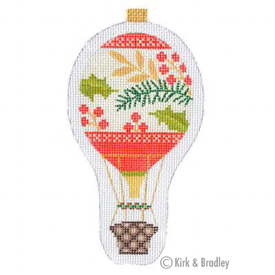 KB 1283 Holiday Balloon- Red Berries 5.75" x 3" 18 Mesh Kirk And Bradley Designs