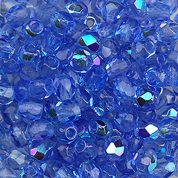 #FP-500 Fire Polished Ice Blue Sundance Beads