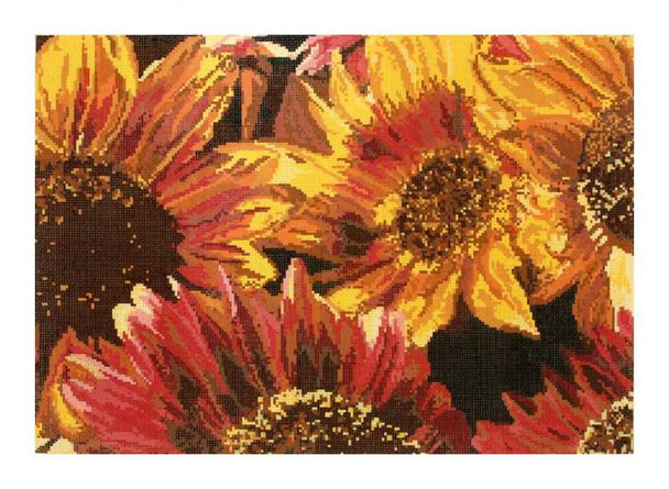 DH3646-18 Sunflower Bunch 13 1/2" x 9 1/4" 18 ct. Elements Designs 