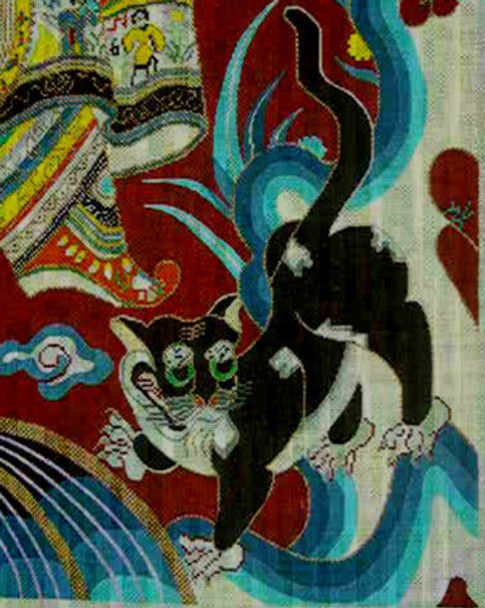 319	Peking Cat	14x18 13 Mesh Tapestry Fair
