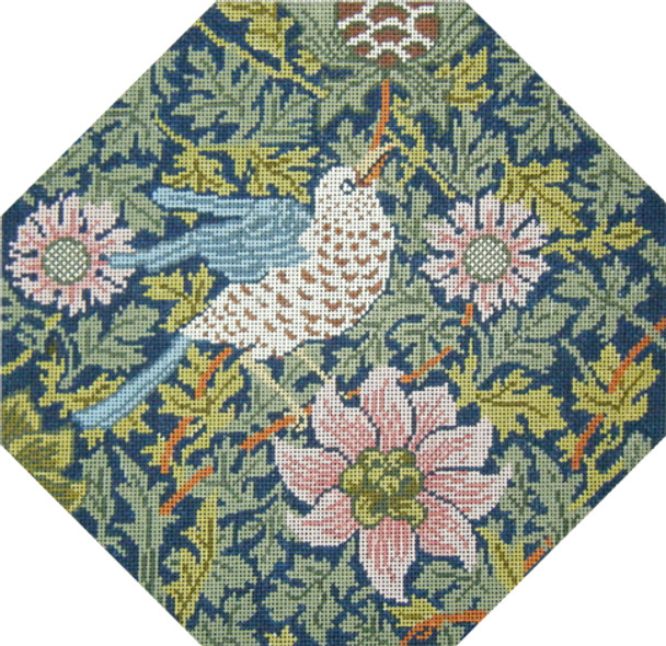 540	Bird & Anemone	12"oct	13 Mesh Tapestry Fair
