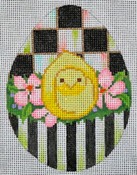 1092 Black & White Egg-Yellow Peep Chick	5"h 18 Mesh Tapestry Fair