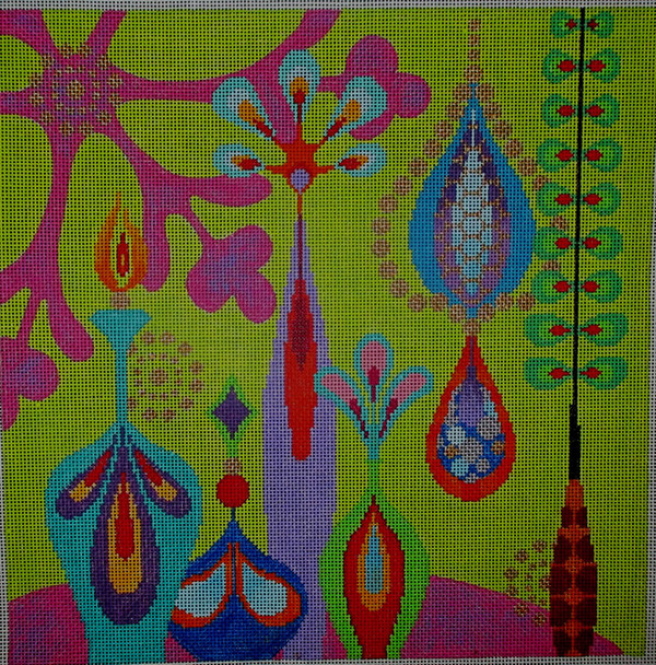 3013 Abstract Christmas	10x10	 18  Mesh Tapestry Fair