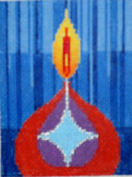 3003 F- "Chanukah Light "  Red- 3 x 4 	18  Mesh Tapestry Fair